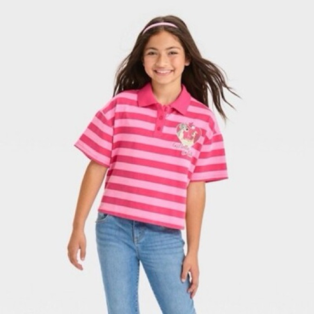 NWOT Disney Pink Short Sleeve Tee with Stripes